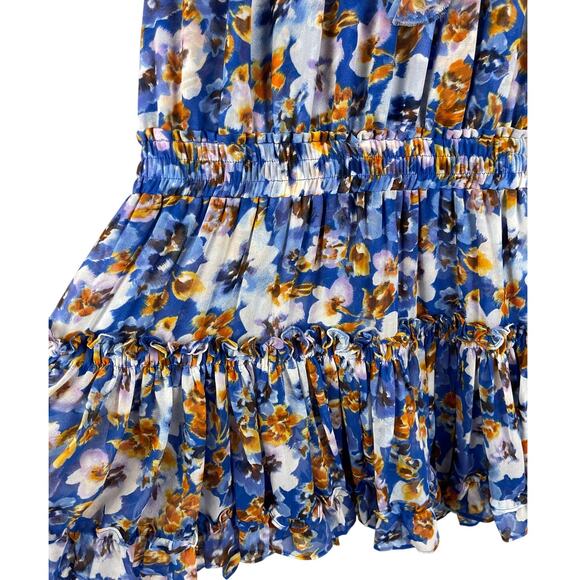 Misa Los Angles Alia Smocked Dress in Blue Pansy Size‎ XS - Picture 10 of 12